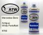 Preview: Mercedes-Benz, Antigua White Perleffekt, 9785: 400ml Sprühdose + 400ml Klarlack - Set, von ATW Autoteile West.